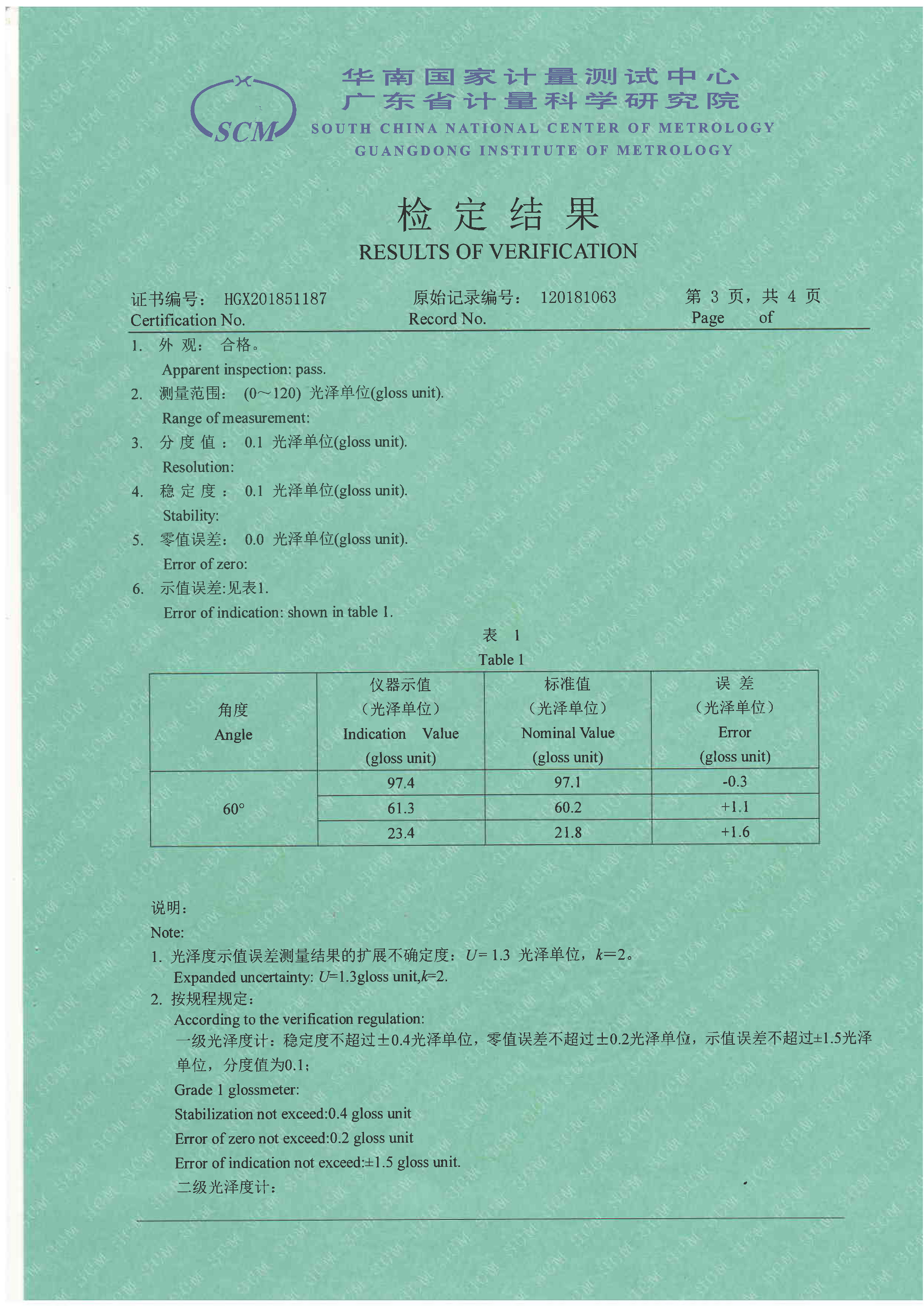 dr60a光泽度仪检定证书3