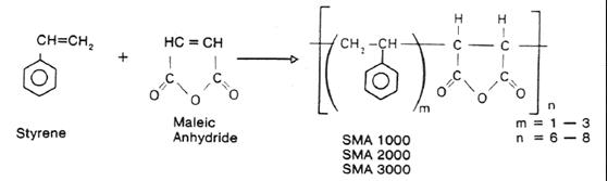 sma是苯乙烯和马来酸酐的共聚物.