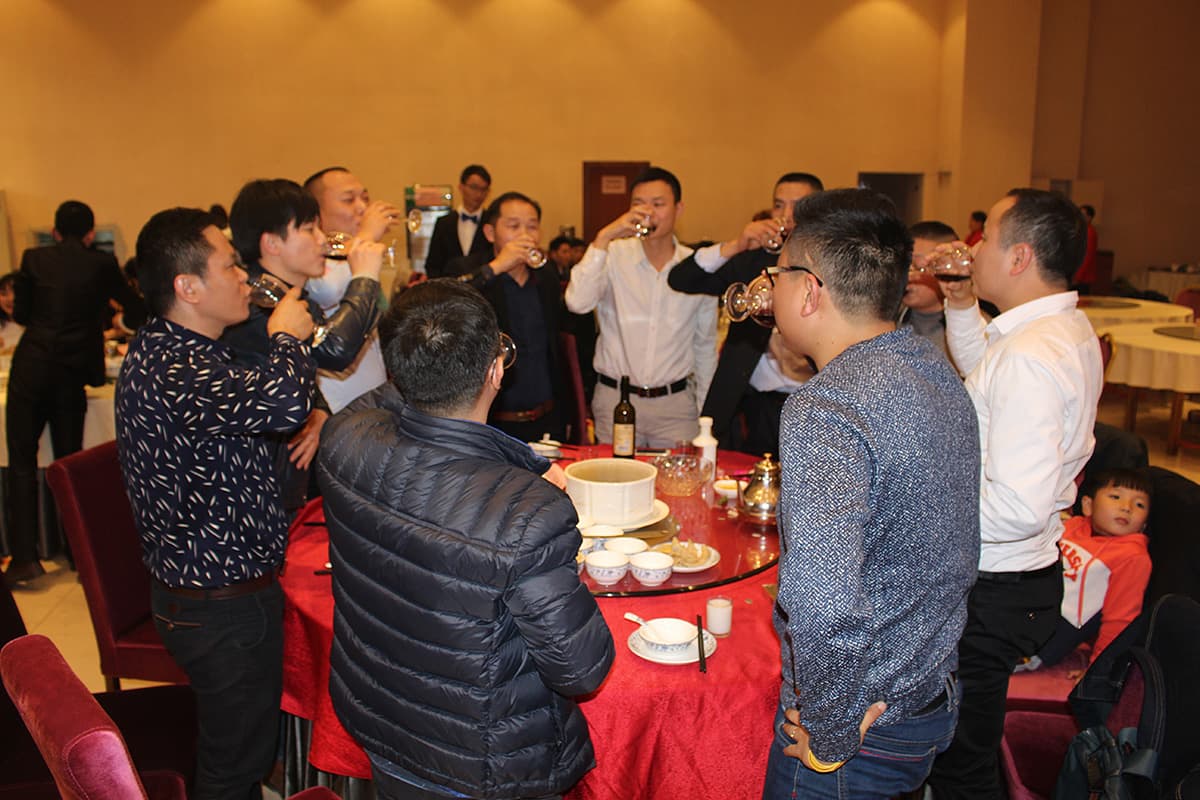 Xindun 2017 new years's banquet<br>Leaders Toasting-inverter best company