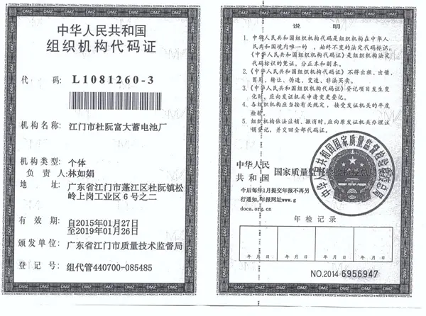 组织机构代码证