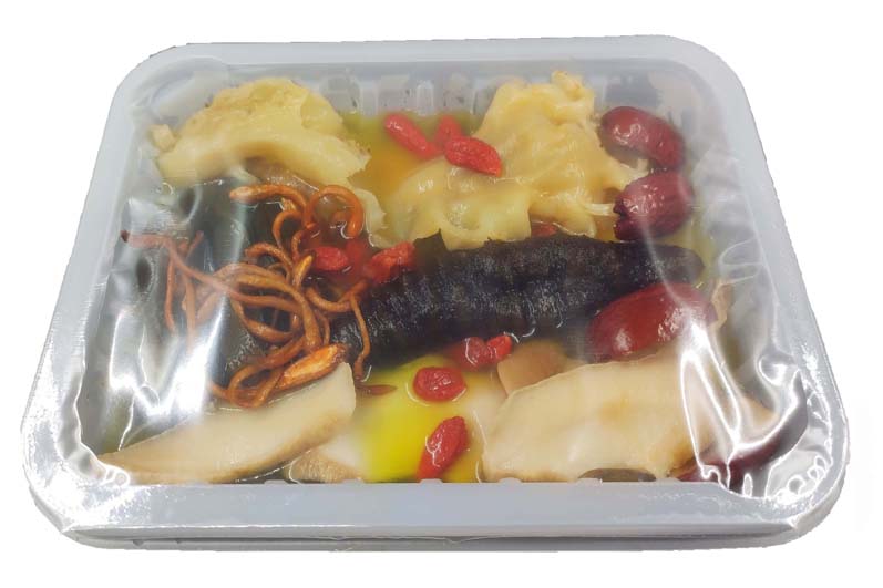 Frozen Sea Cucumber Fish Maw Topshell In Golden Soup