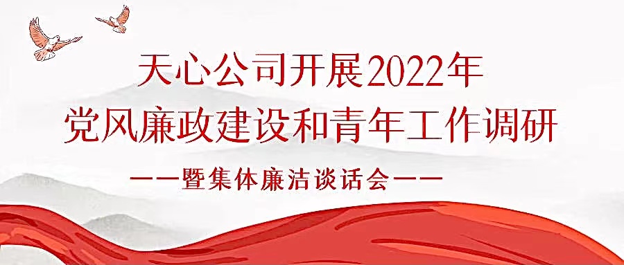 
天心公司开展2022年党风廉政建设和青年工作调研暨集体廉洁谈话会