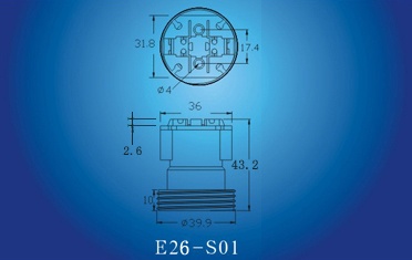 E26-S01 插线式不规则灯头 (可加装支架或弹片)