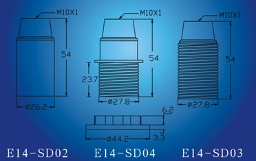 E14-SD03锁线式全牙灯头