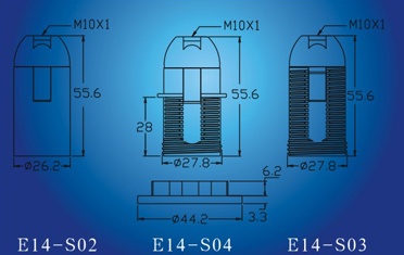 E14-S03插线式全牙灯头