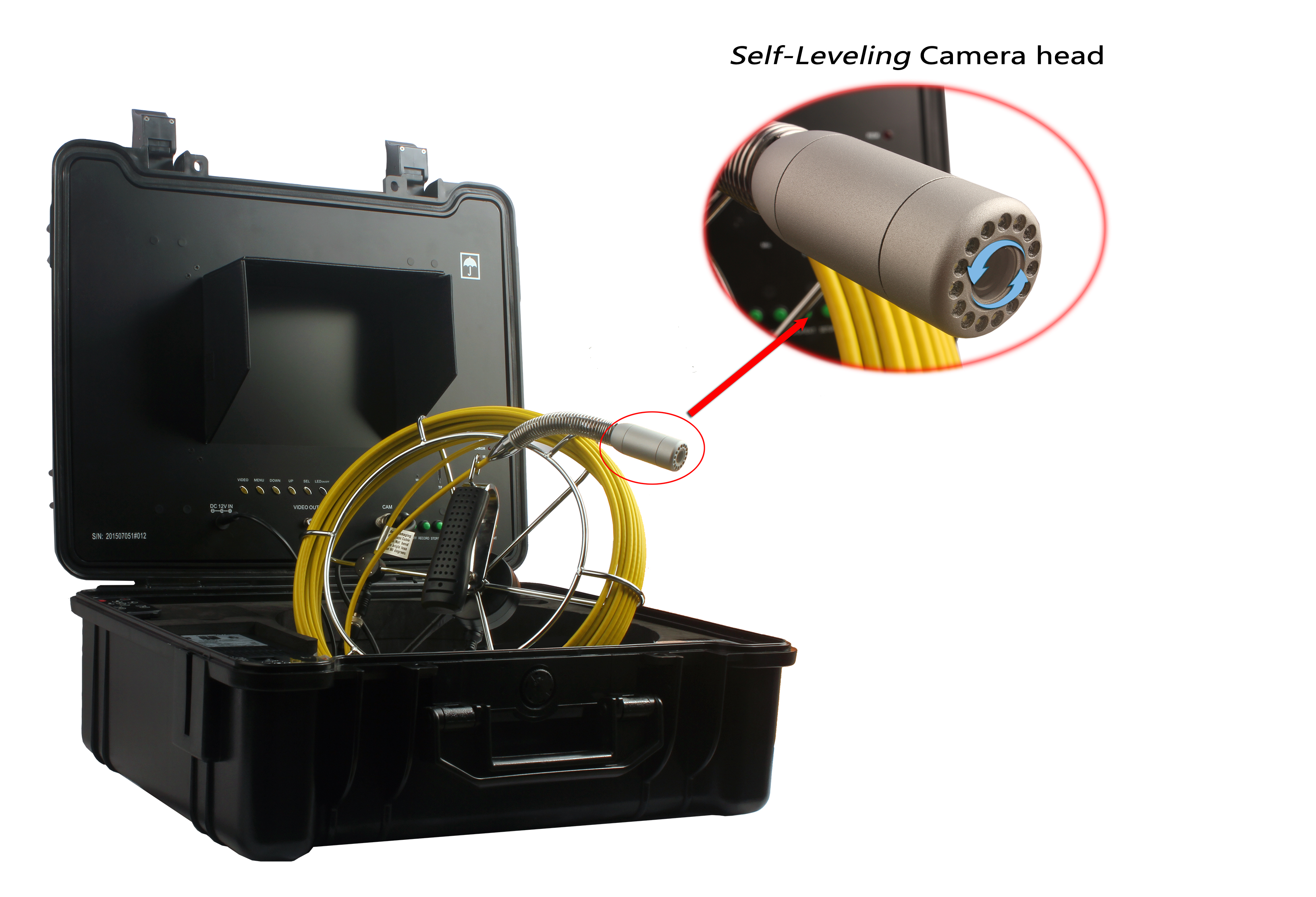 WITSON Sewer Pipe Inspection Camera with 26mm Self-leveling Metal Camera