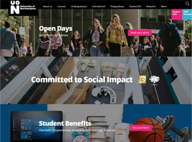 University of Northampton Website in Chinese