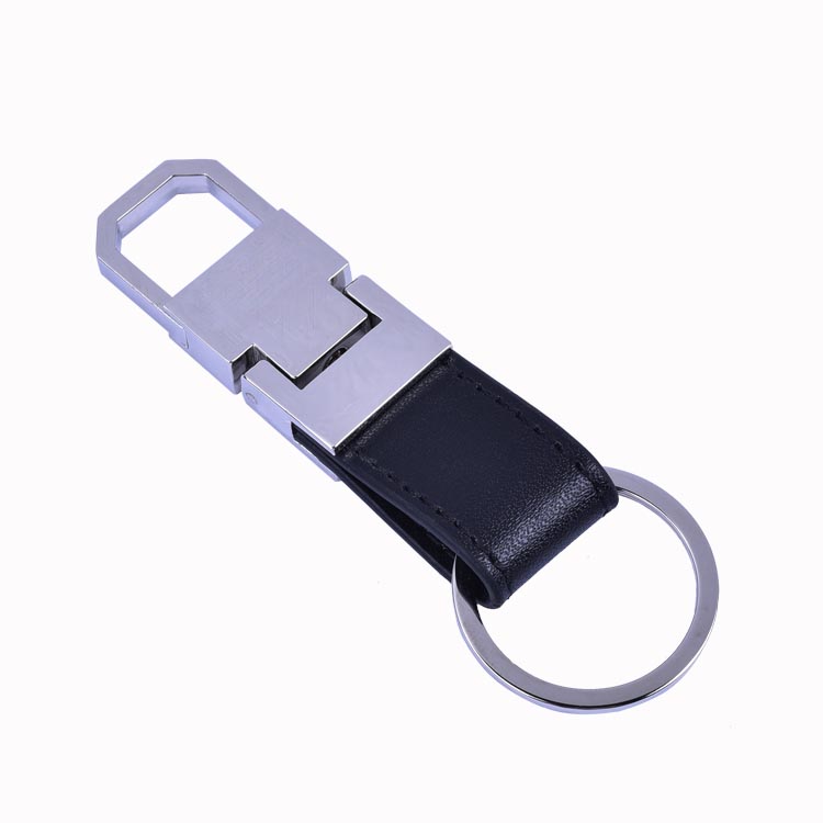 Personalized Men business gift laser engraving car keychain custom logo leather key chain
