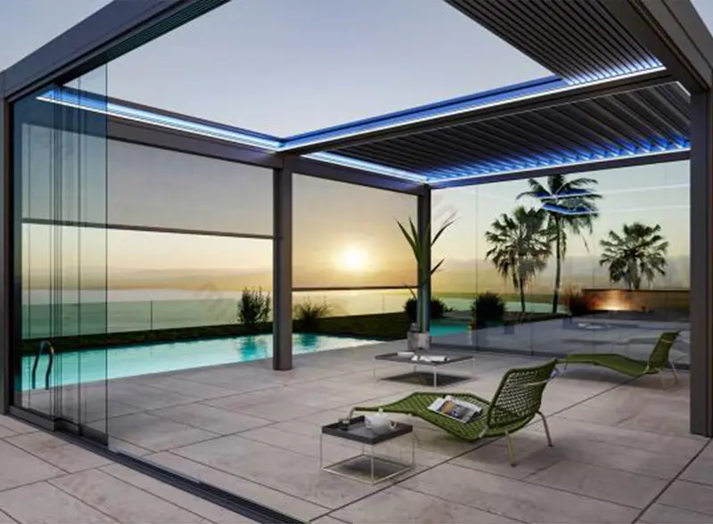 智能翻转百叶凉亭