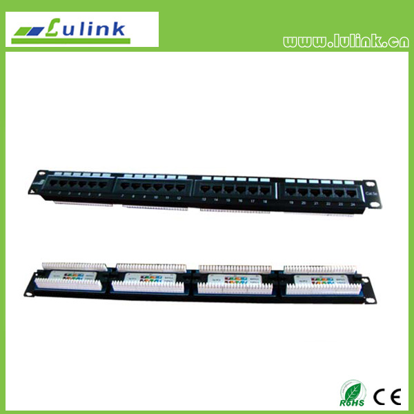Cat5e UTP 24 PORT Patch Panel With Bar（Double USE End）