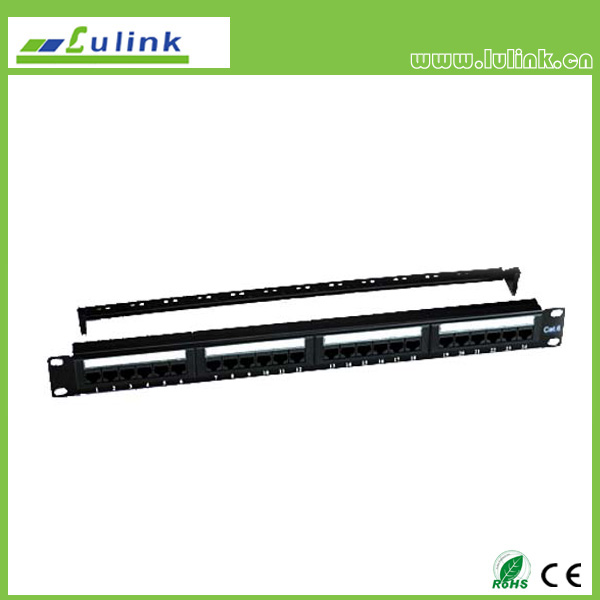 Cat6 UTP 24PORT Patch Panel With Bar（Double USE End）
