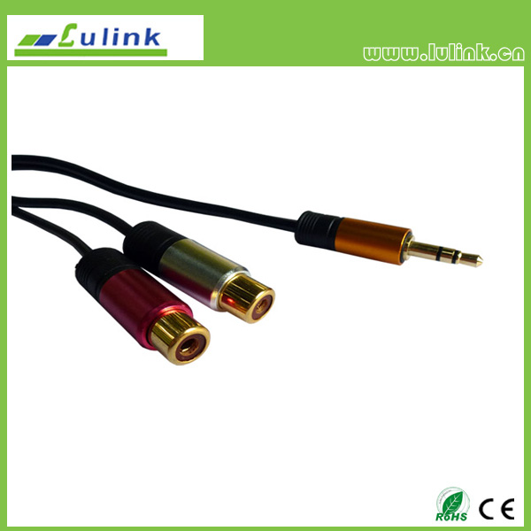 3.5 male to 2RCA female cable