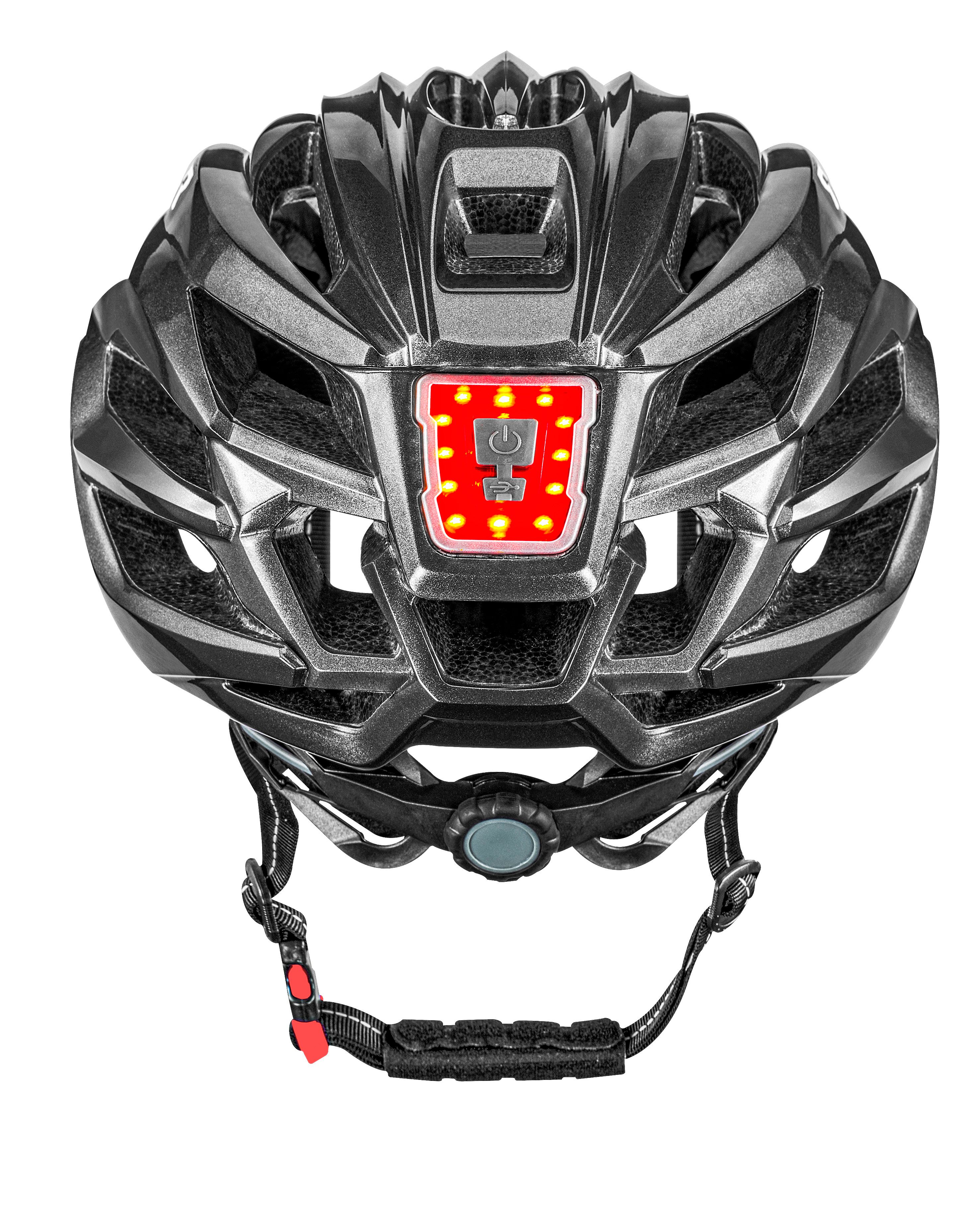 B3-26VL Bicycle Helmet with Visor and rear LED warning light