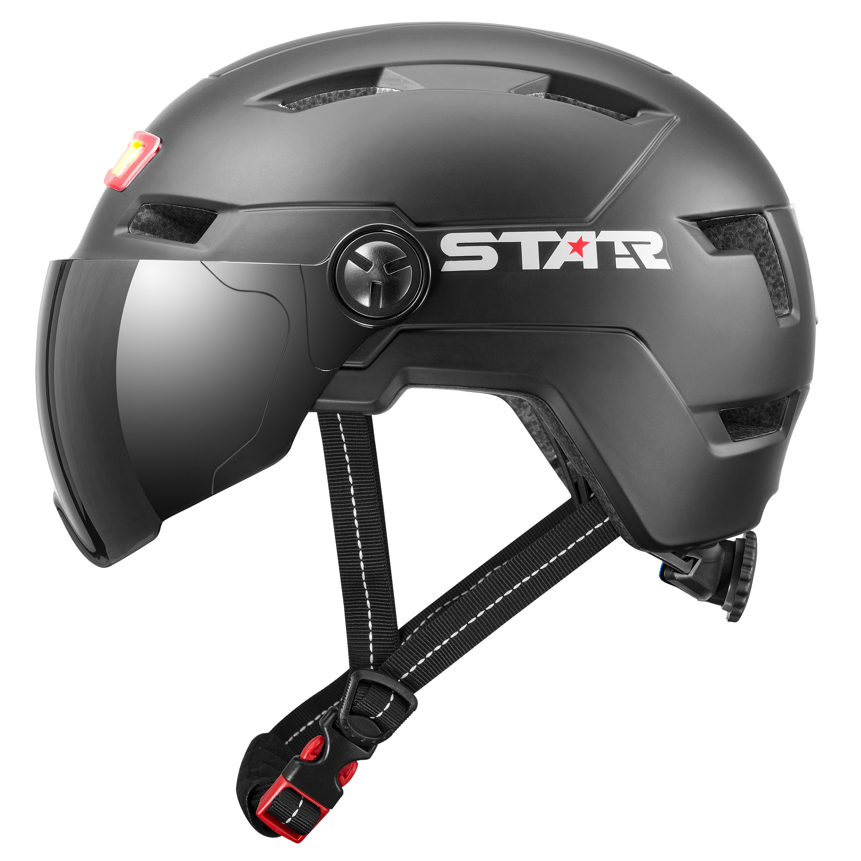 E3-10GL E-Bike Helmet with LED lights with goggles
