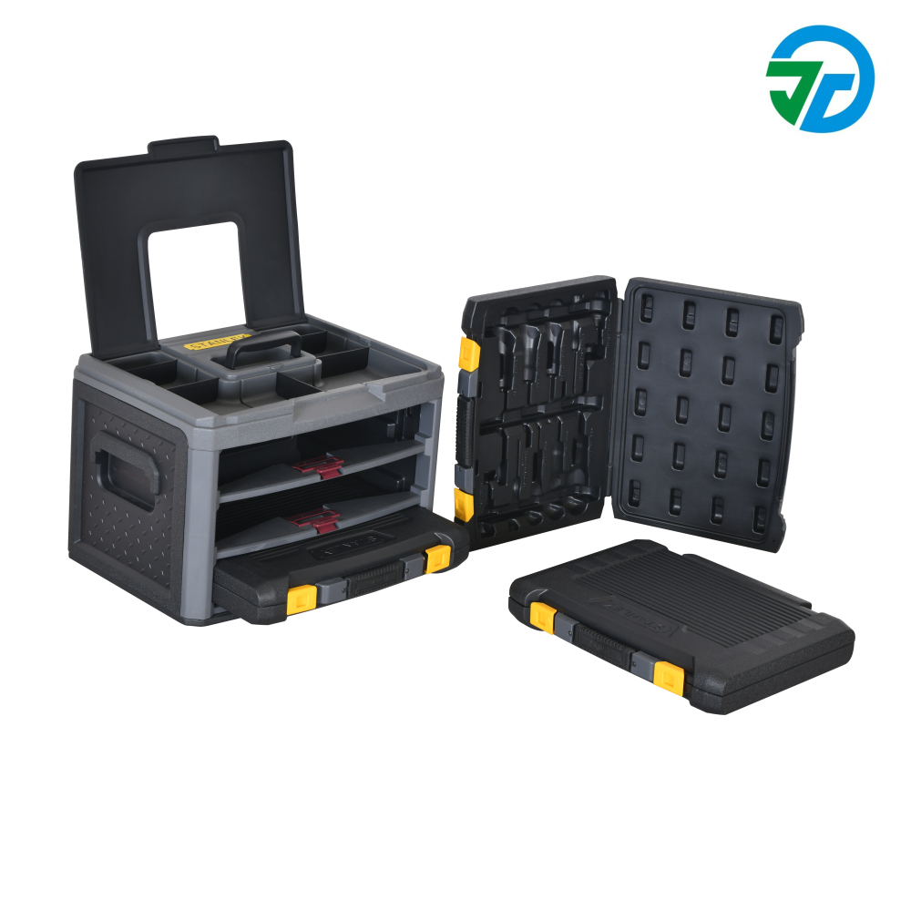 定制塑料五金工具多功能手提設備箱安全防護耐摔戶外儀器工具箱套裝