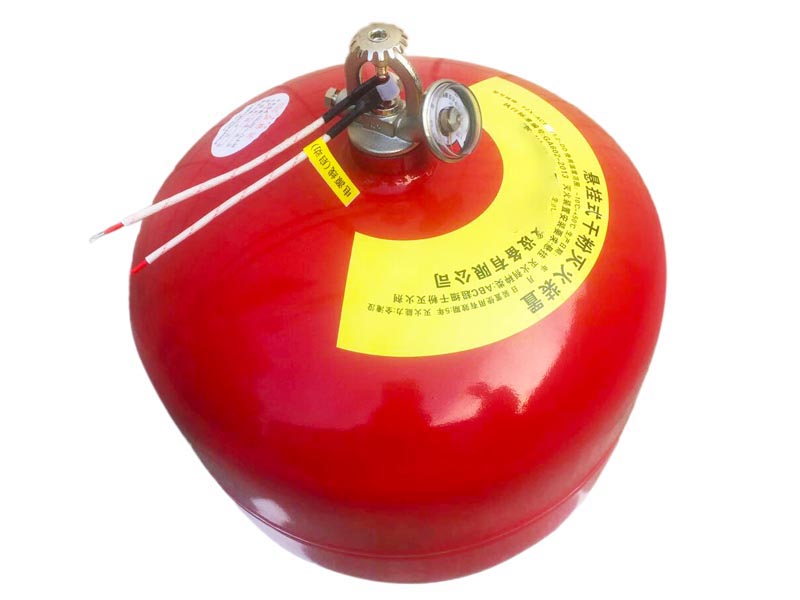 Hanging dry powder extinguishing device