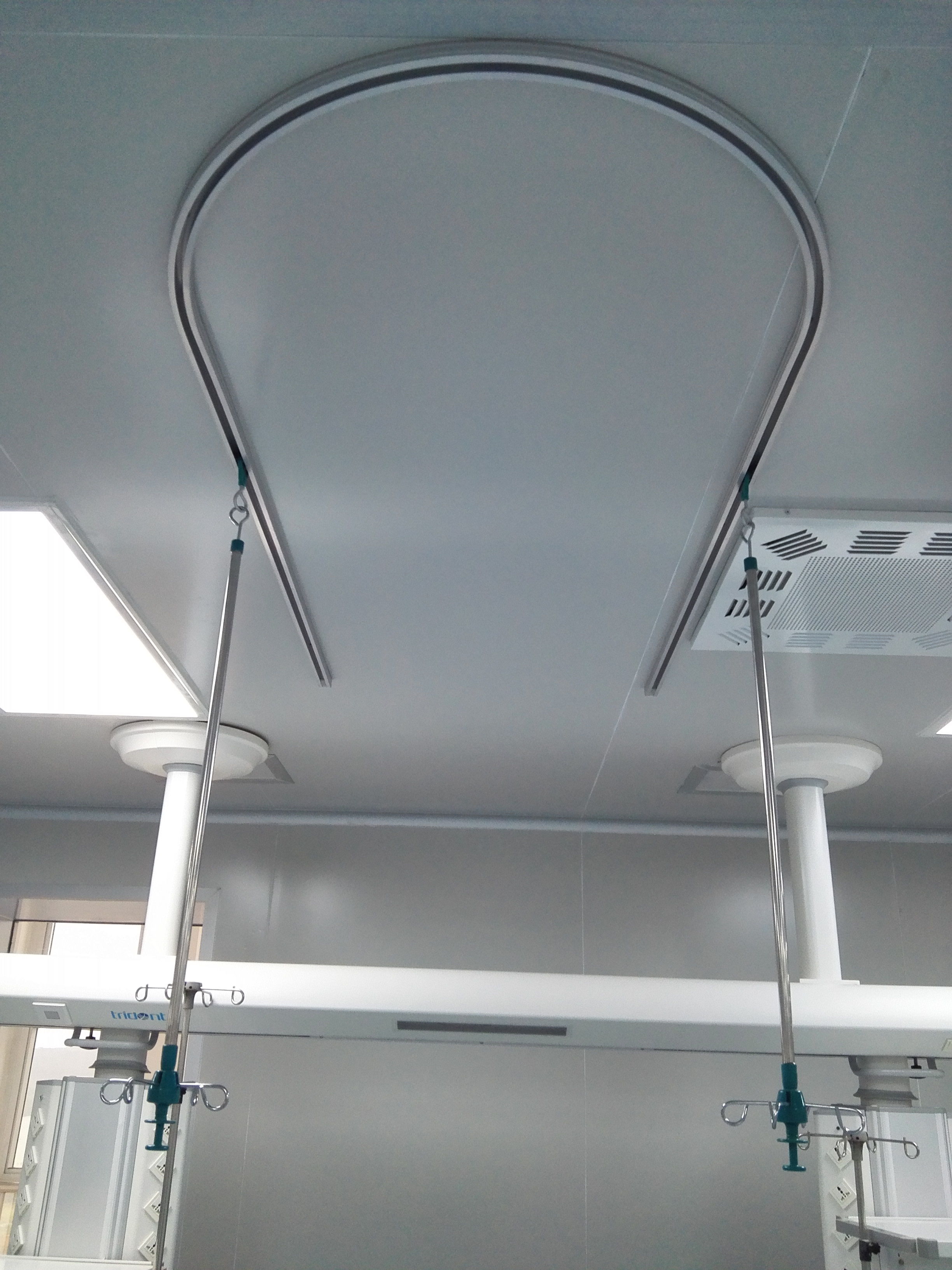 Medical infusion hanger track curtain track