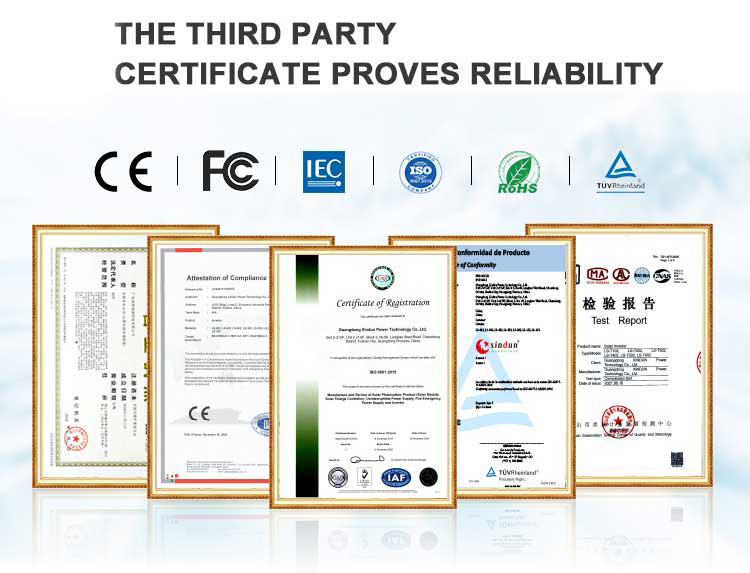 Certificates of hybrid inverter with solar battery charging