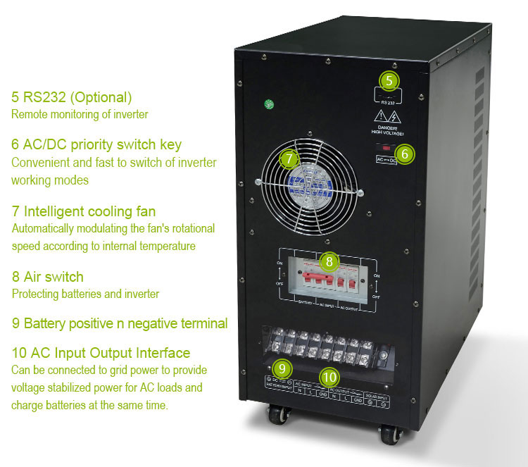 nb 10kw low frequency hybrid inverter