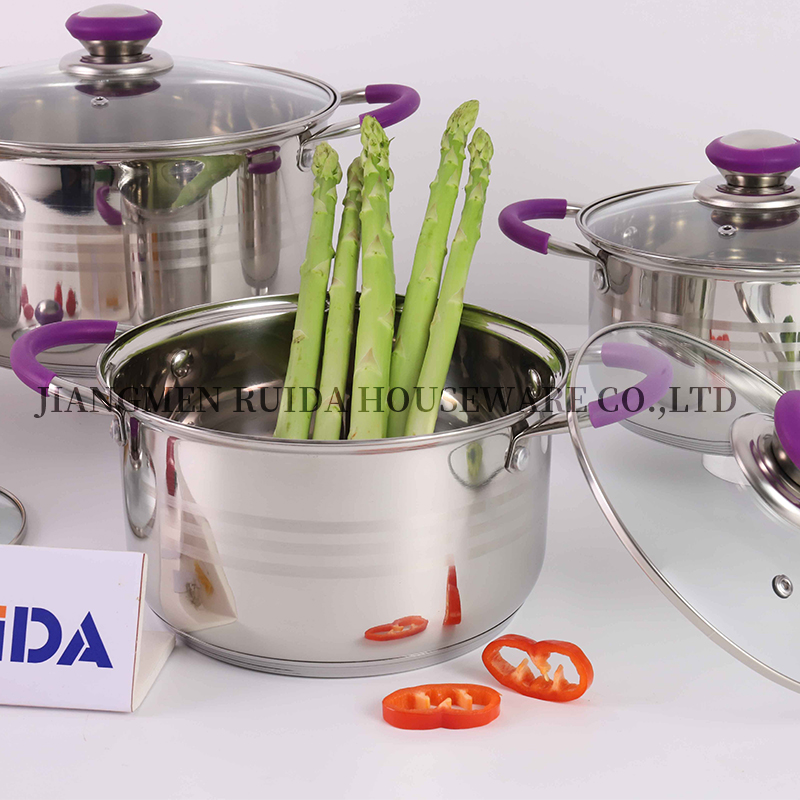 8PCS Kitchenware Utensils Purple Silicone Stainless Steel Cookware Set