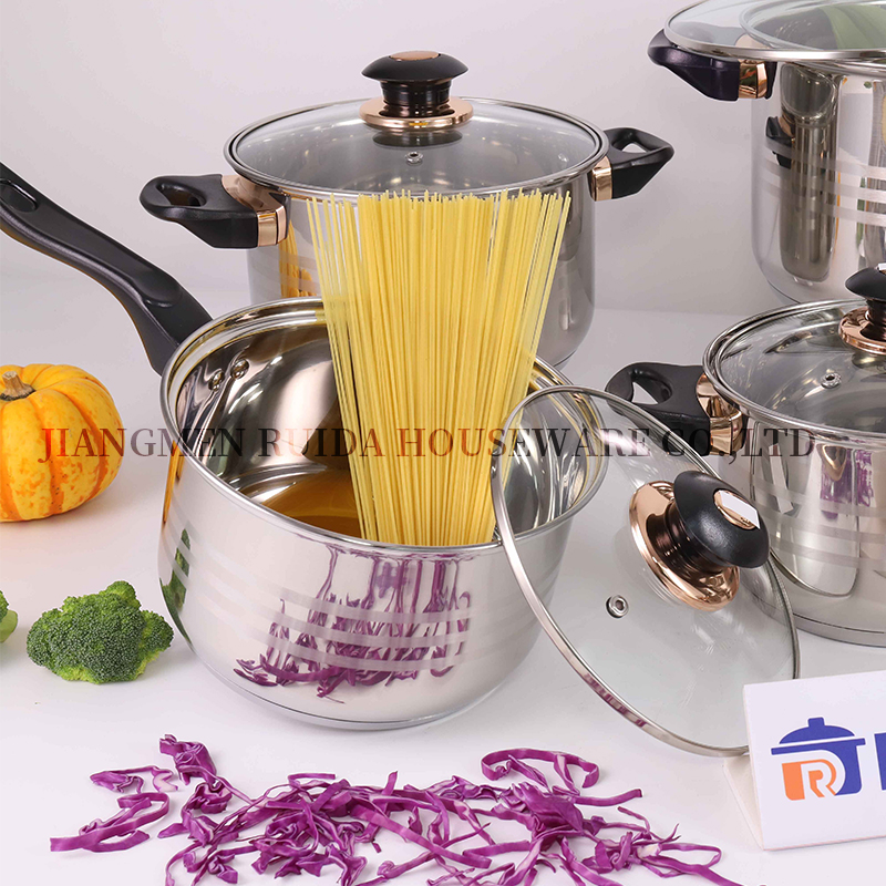 Nonstick Kitchenware Gold Mirror Polishing Kitchen Utensils Cookware