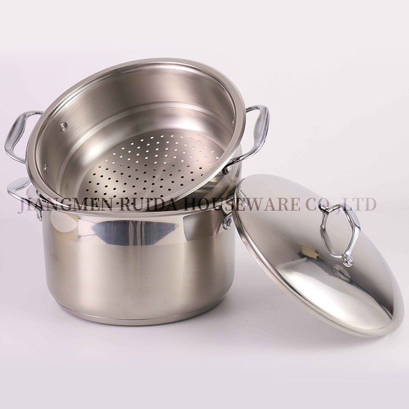 OEM Customized Zinc Alloy Handle Wide Edge 11PCS Casserole Steamers Cookware Set
