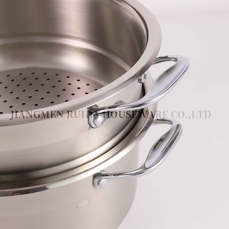 OEM Customized Zinc Alloy Handle Wide Edge 11PCS Casserole Steamers Cookware Set