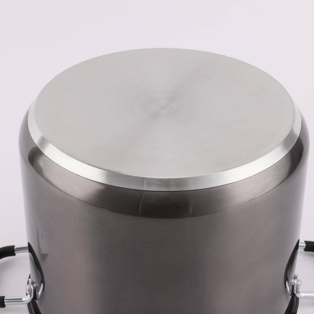  Stainless Steel Cookware Black Coating Stew Simmering Soup Stock Pot Large Stockpot