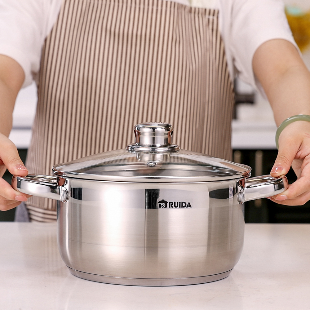 Manufacturer Kitchen Ware Utensils Casserole Saucepan Stainless Steel Cookware Set