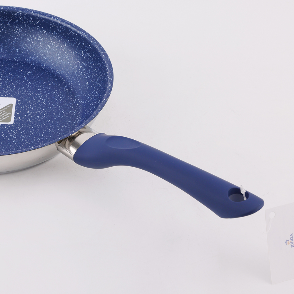 Manufacturer Nonstick Coating with Soft Touch Handle 3PCS Stainless Steel Frying Pan Frypan