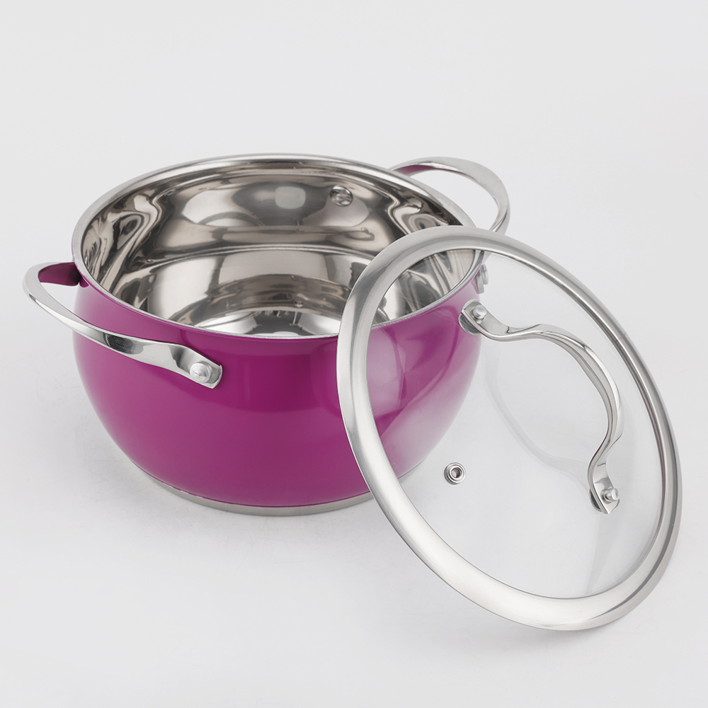 Kitchen Utensils Appliance Apple Shape Cook Ware Stainless Steel Cookware Set