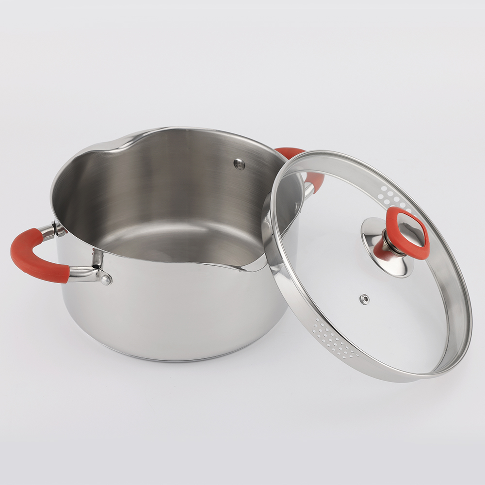 Home Appliance Kitchenware with Spout Casserole Stainless Steel Cookware Set