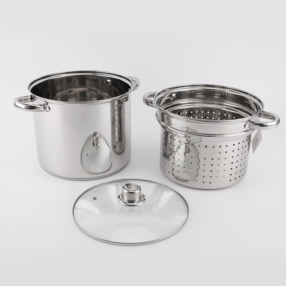 Two Layers Steamer Pasta Pot Stainless Steel Couscous Pot