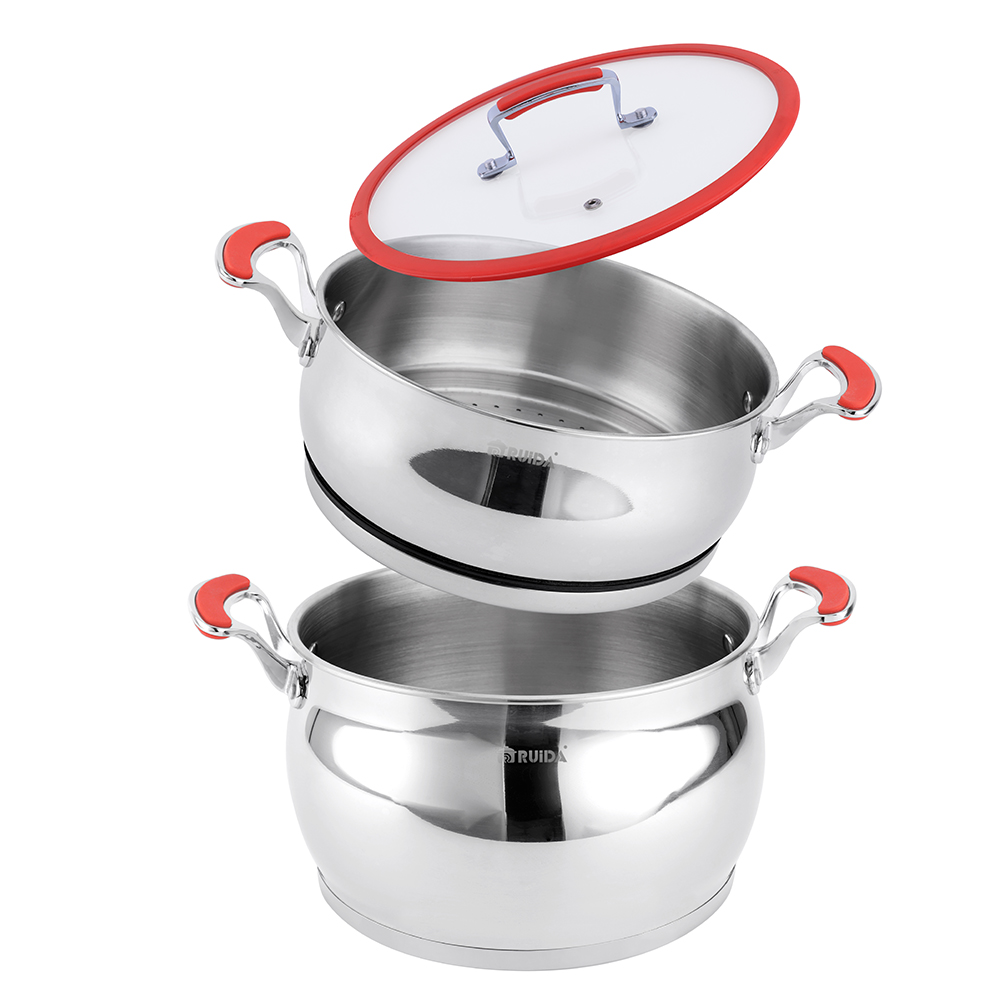 Kitchenware All Clad Cookware 6PCS Stainless Steel Couscous Pot