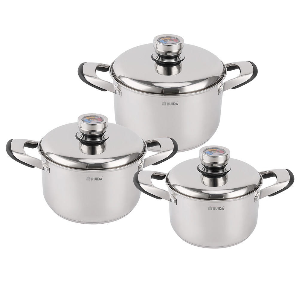  Caraway Cookware Kitchen Utensils Casserole 6PCS Stainless Steel Cookware Set