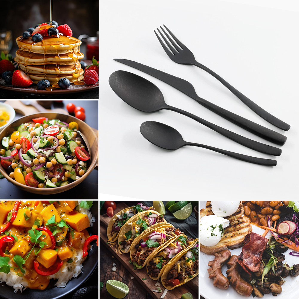 Catering Party Colored Flatware Elegant Cutipol PLA Knife Fork Spoon Set Restaurant Stainless Steel 