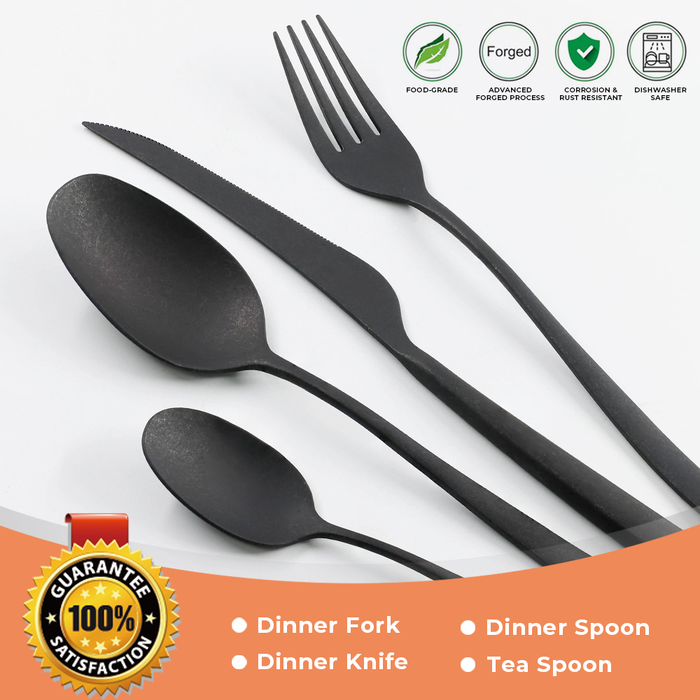 Catering Party Colored Flatware Elegant Cutipol PLA Knife Fork Spoon Set Restaurant Stainless Steel 