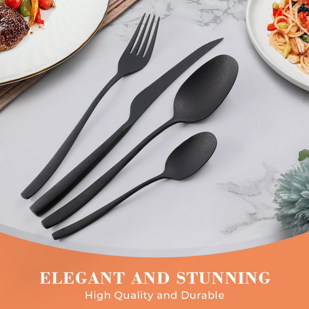 Catering Party Colored Flatware Elegant Cutipol PLA Knife Fork Spoon Set Restaurant Stainless Steel 