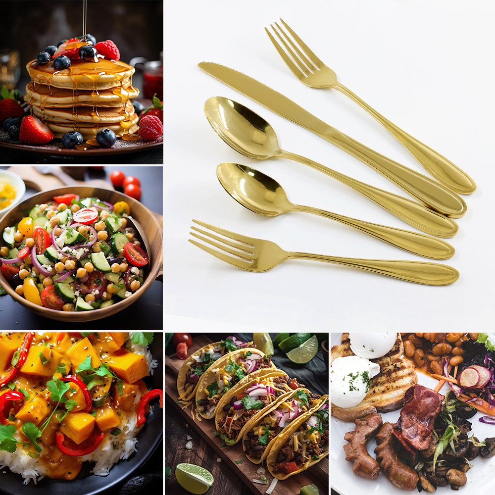 Knife Fork Spoon Cutlery Stainless Steel Tableware Flatware Set for Star Hotel