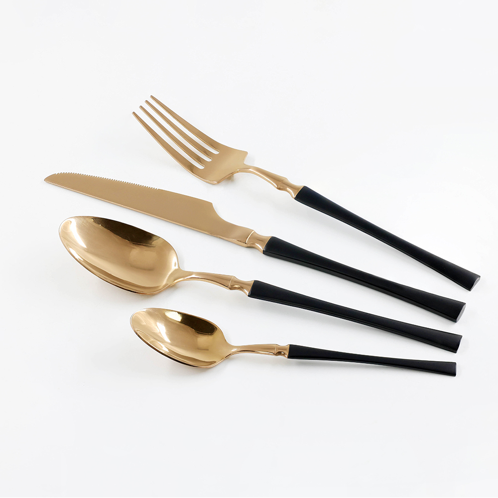 Stainless Steel Flatware Black Handle for Mirror Finish Cutlery Set