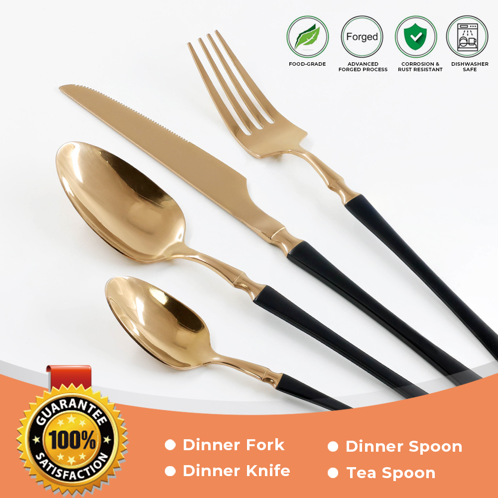 Stainless Steel Flatware Black Handle for Mirror Finish Cutlery Set
