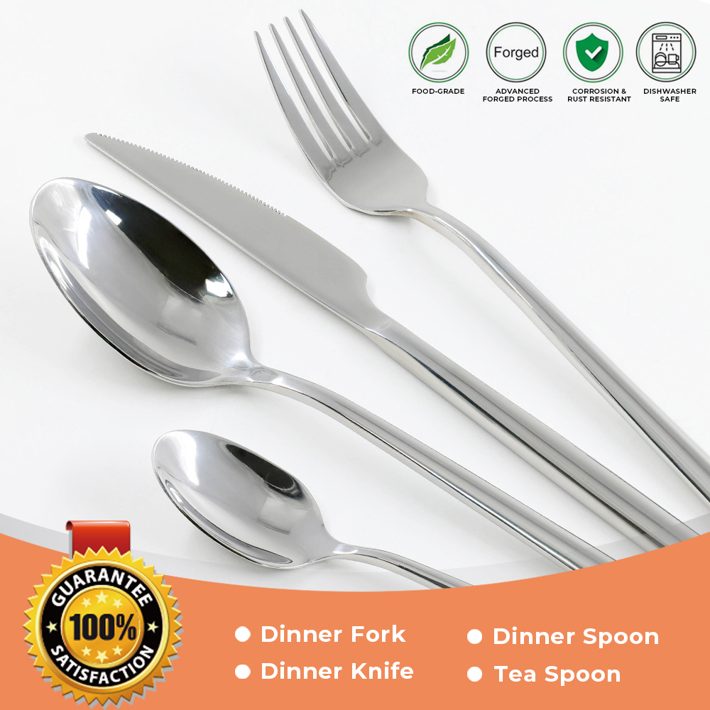 Amazon Hot Selling Dinnerware Set Reusable Flatware Set Knife Spoon Fork Set Luxury Gold Cutlery Set