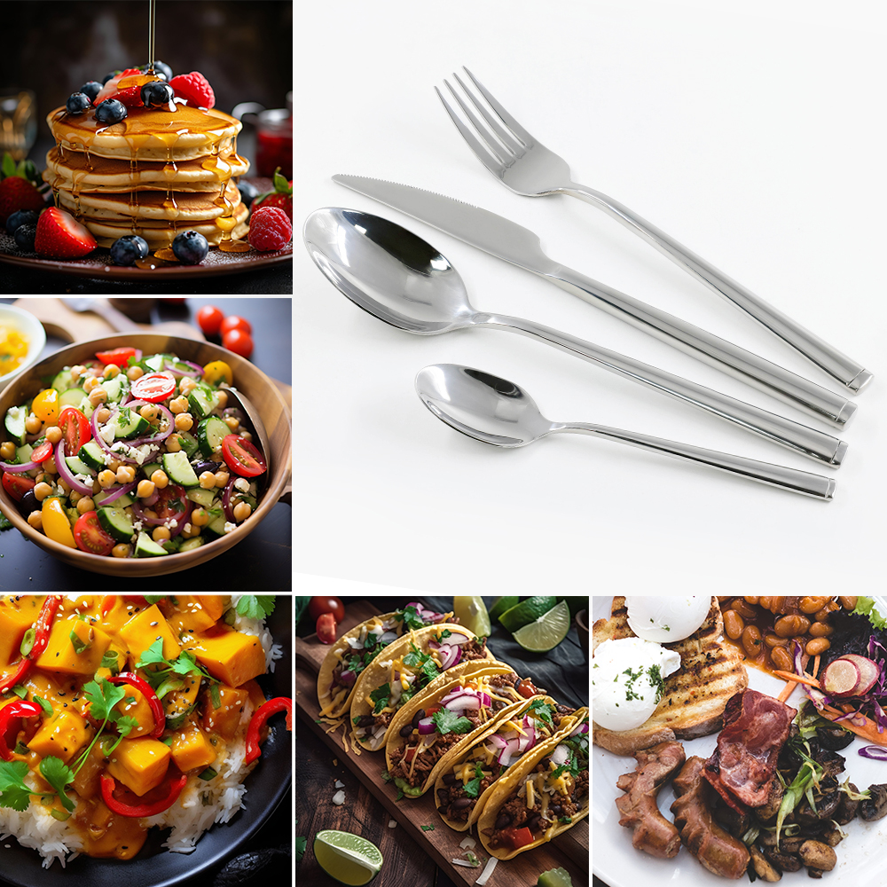 Amazon Hot Selling Dinnerware Set Reusable Flatware Set Knife Spoon Fork Set Luxury Gold Cutlery Set