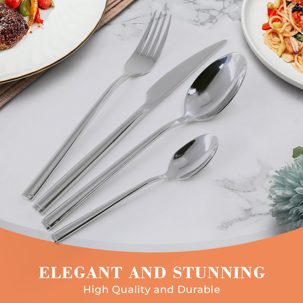 Amazon Hot Selling Dinnerware Set Reusable Flatware Set Knife Spoon Fork Set Luxury Gold Cutlery Set