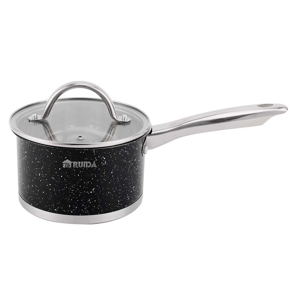 China Professional Factory Stainless Steel Cookware Set with 6PCS Granite Painting