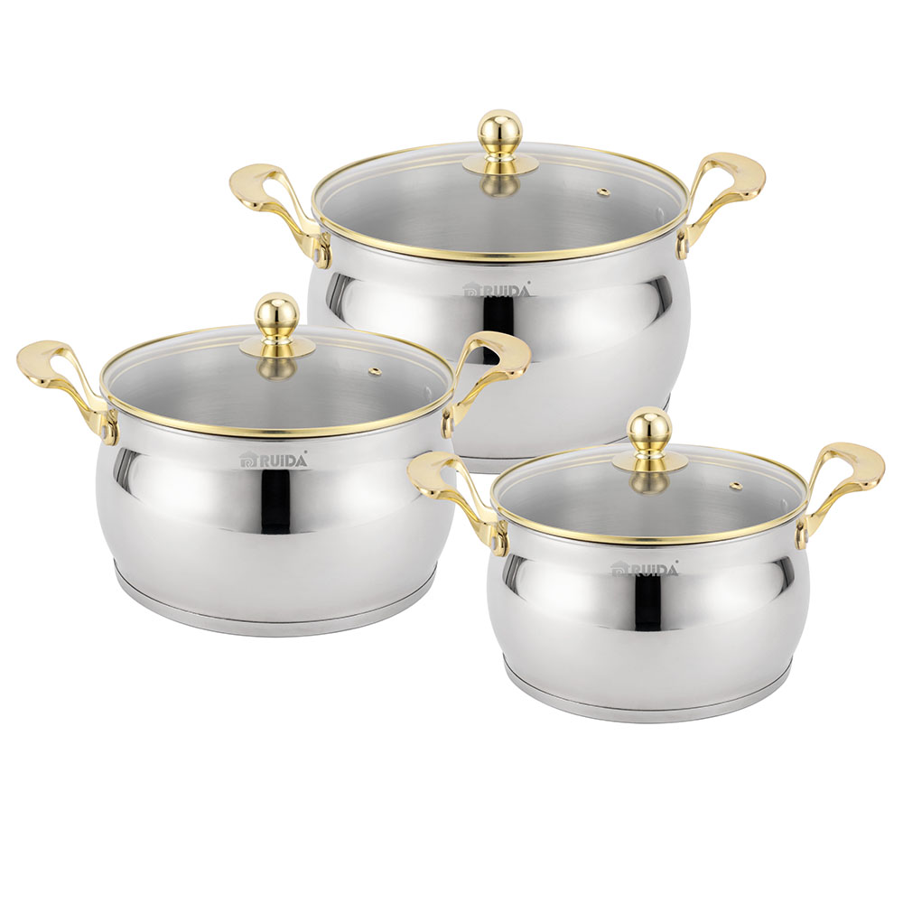 Wholesale Customized Home Kitchenware Casserole with Golden Handles