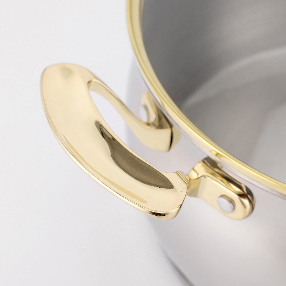 Wholesale Customized Home Kitchenware Casserole with Golden Handles
