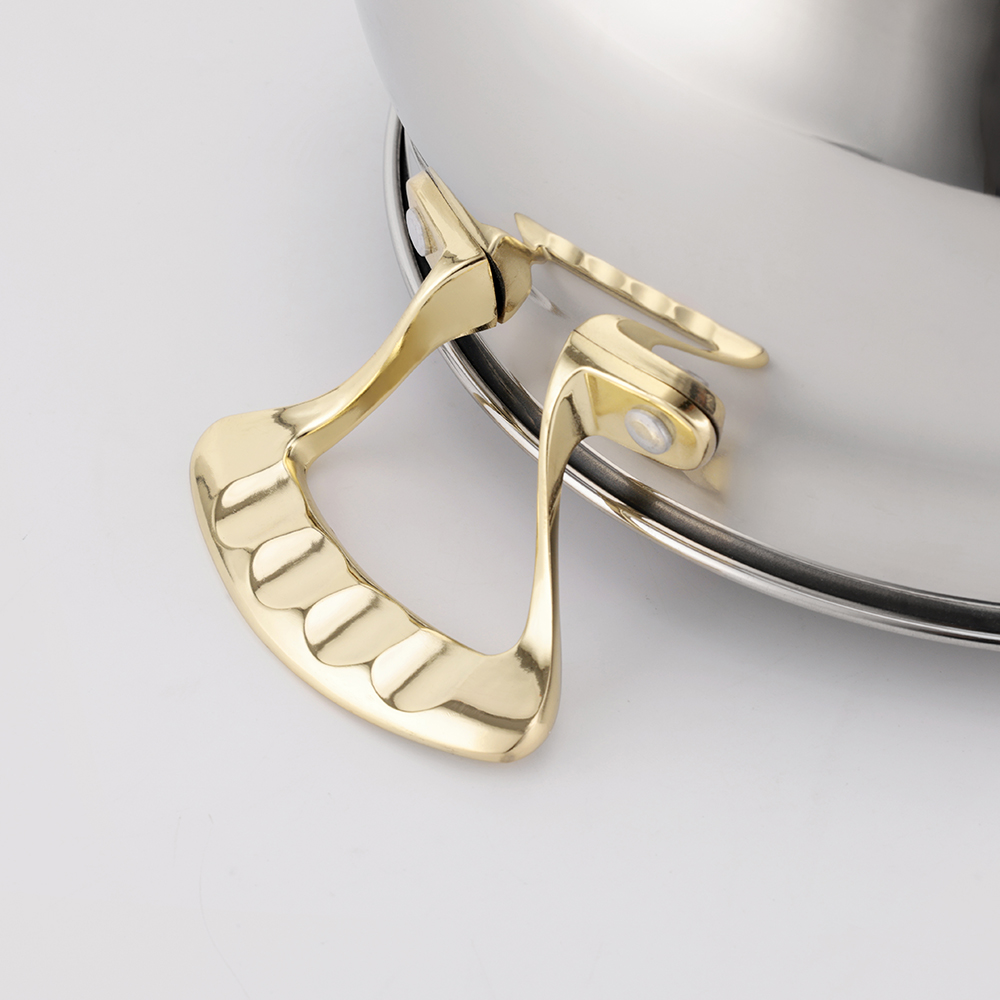 Wholesale Customized Home Kitchenware Casserole with Golden Handles
