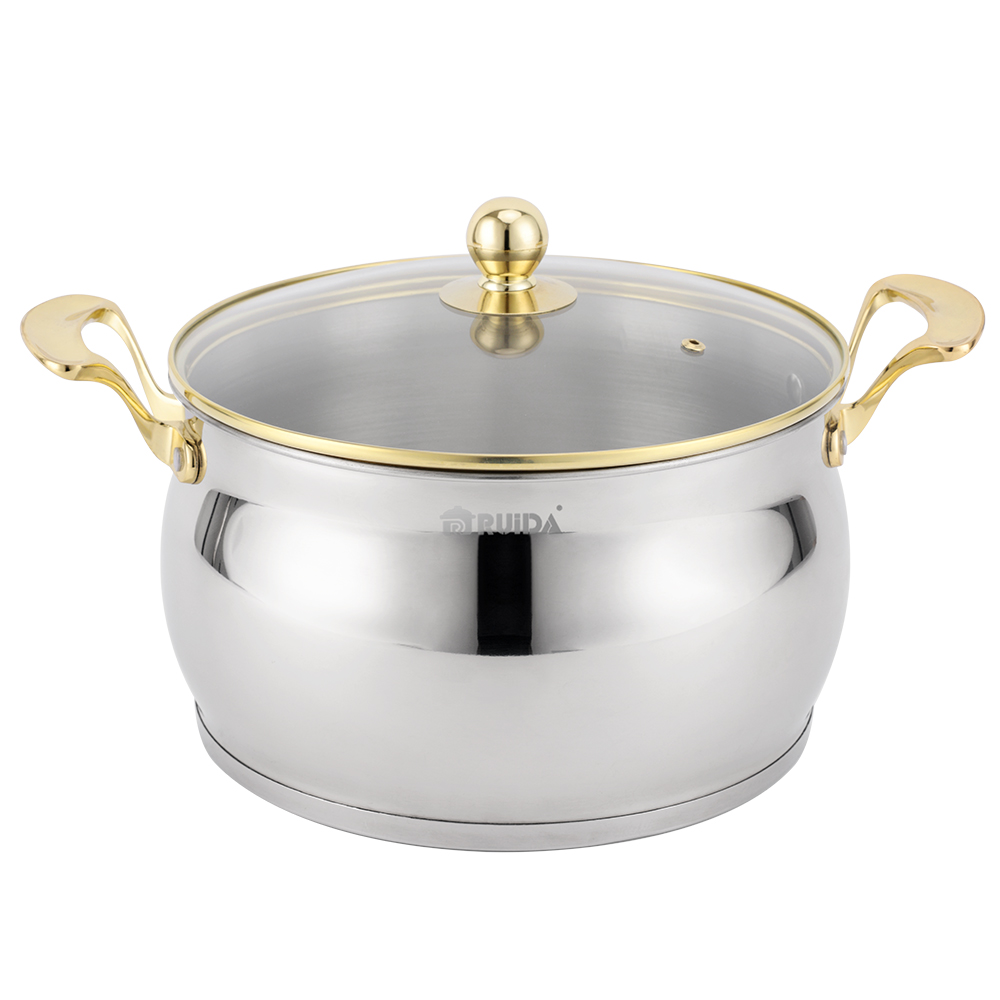 Wholesale Customized Home Kitchenware Casserole with Golden Handles