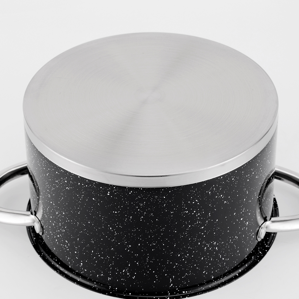 China Professional Factory Stainless Steel Cookware Set with 6PCS Granite Painting